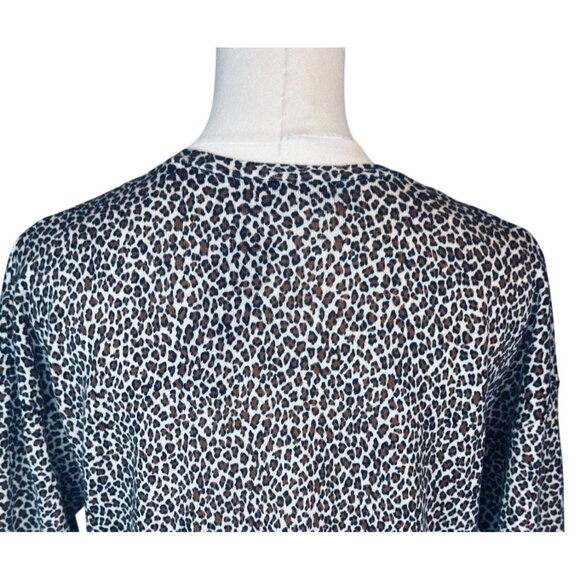 NWT Banana Republic Small Leopard Print V-Neck Merino Wool Sweater - Picture 10 of 15
